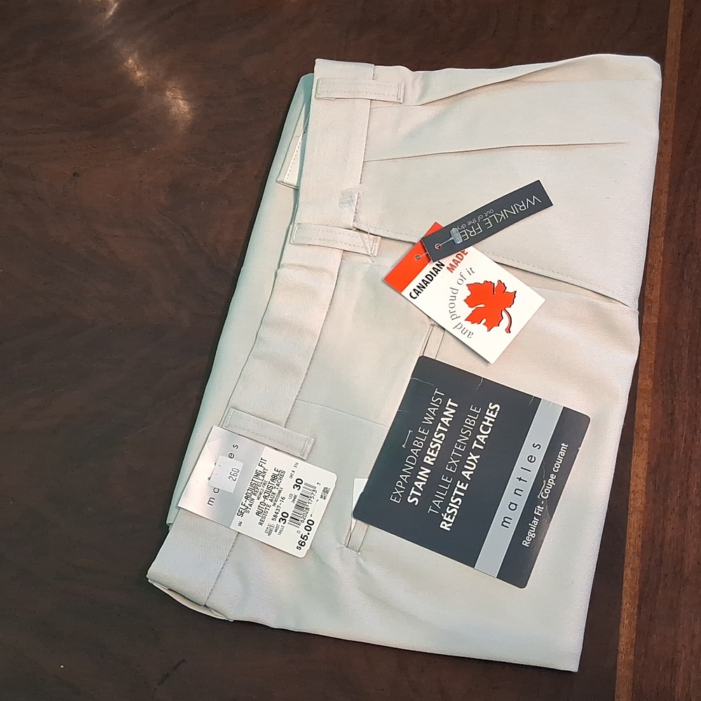 NEW! Mantles Men's  Chinos with Expandable Waist 6767
